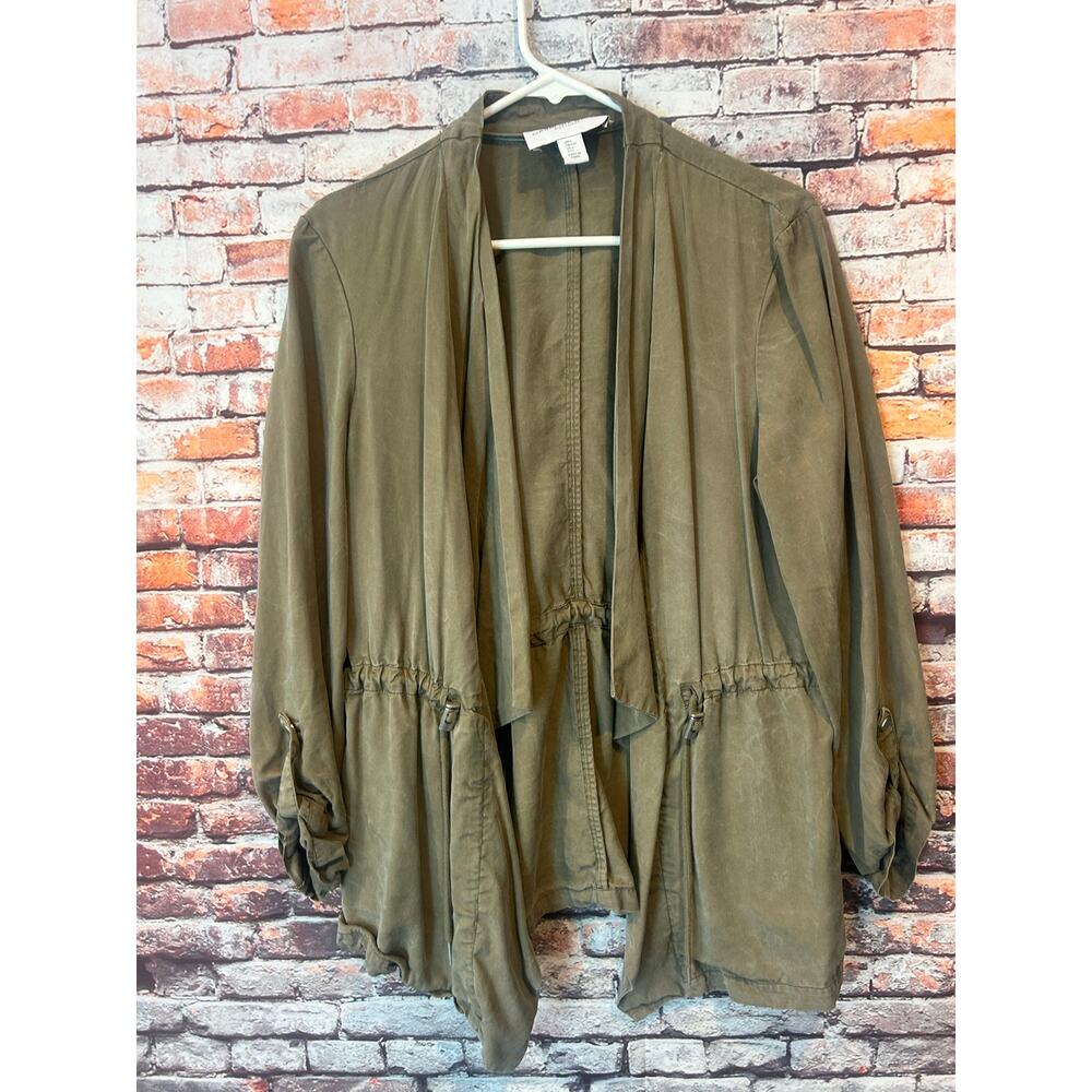 Carolina Belle Montreal tan open jacket cardigan women's size Large